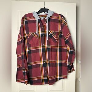 Natural Reflections Hooded Flannel Long-Sleeve Shirt